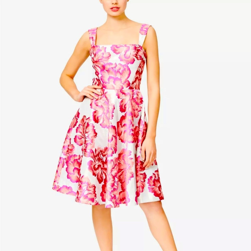 NWT Betsey Johnson jacquard metallic and floral dress